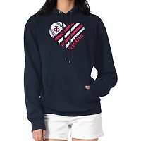 Women's G-III 4Her by Carl Banks  Navy Minnesota Twins Heart Fleece Pullover Hoodie