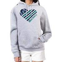 Women's G-III 4Her by Carl Banks  Heather Gray Seattle Mariners Heart Fleece Pullover Hoodie