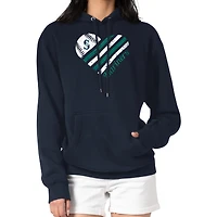 Women's G-III 4Her by Carl Banks  Navy Seattle Mariners Heart Fleece Pullover Hoodie