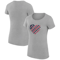 Women's G-III 4Her by Carl Banks  Heather Gray Atlanta Braves Super-Slim Fit Lightweight Heart Graphic T-Shirt