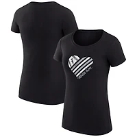 Women's G-III 4Her by Carl Banks  Black Chicago White Sox Super-Slim Fit Lightweight Heart Graphic T-Shirt