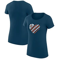 Women's G-III 4Her by Carl Banks  Navy Houston Astros Super-Slim Fit Lightweight Heart Graphic T-Shirt