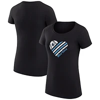 Women's G-III 4Her by Carl Banks  Black Miami Marlins Super-Slim Fit Lightweight Heart Graphic T-Shirt