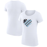 Women's G-III 4Her by Carl Banks  White Miami Marlins Super-Slim Fit Lightweight Heart Graphic T-Shirt