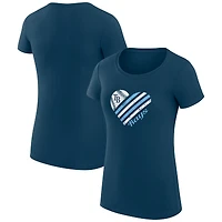 Women's G-III 4Her by Carl Banks  Navy Tampa Bay Rays Super-Slim Fit Lightweight Heart Graphic T-Shirt