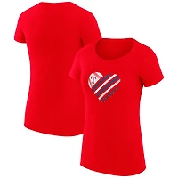 Women's G-III 4Her by Carl Banks  Red Texas Rangers Super-Slim Fit Lightweight Heart Graphic T-Shirt