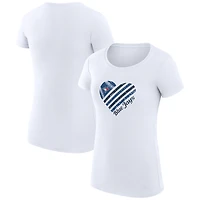 Women's G-III 4Her by Carl Banks  White Toronto Blue Jays Super-Slim Fit Lightweight Heart Graphic T-Shirt
