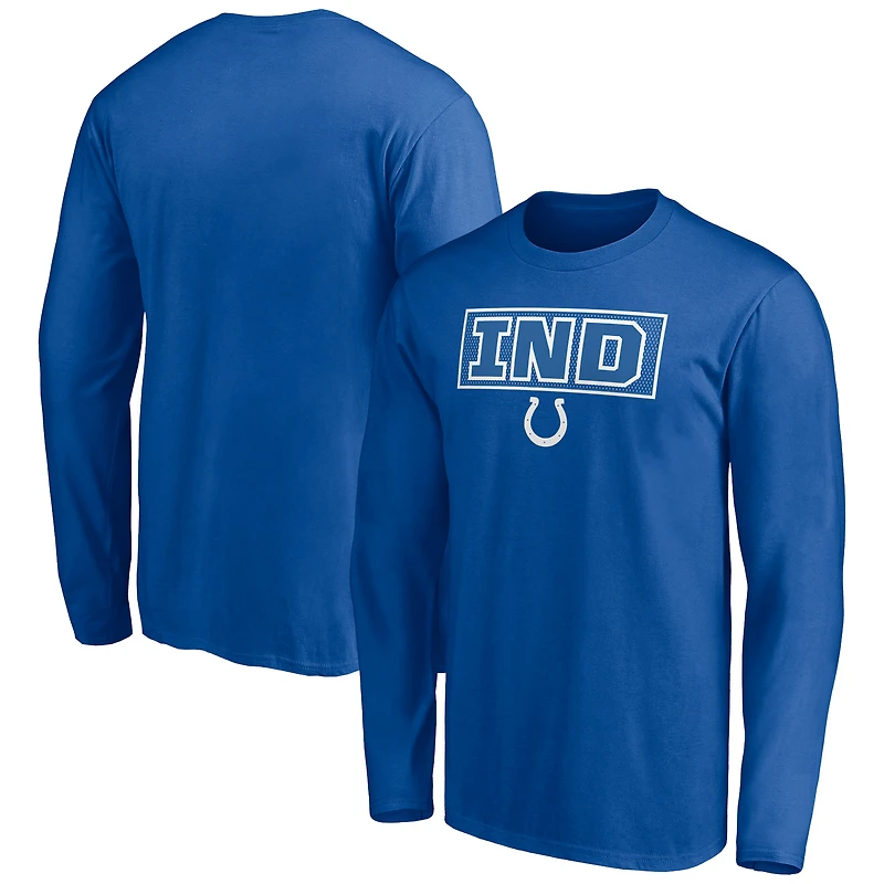 Men's Royal Indianapolis Colts Squad Throwbacks Long Sleeve T-Shirt