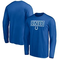 Men's Royal Indianapolis Colts Squad Throwbacks Long Sleeve T-Shirt