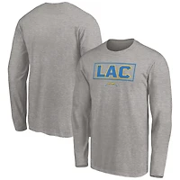 Men's Heather Gray Los Angeles Chargers Squad Throwbacks Long Sleeve T-Shirt