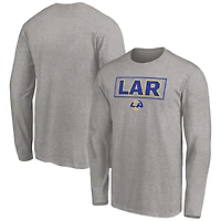 Men's Heather Gray Los Angeles Rams Squad Throwbacks Long Sleeve T-Shirt