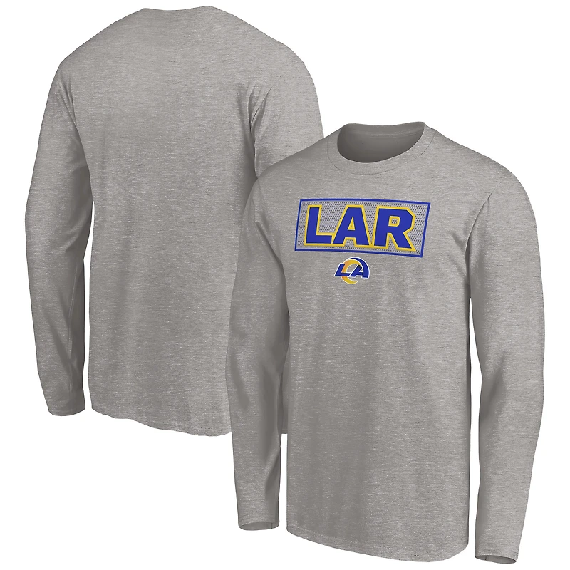 Men's Heather Gray Los Angeles Rams Squad Throwbacks Long Sleeve T-Shirt