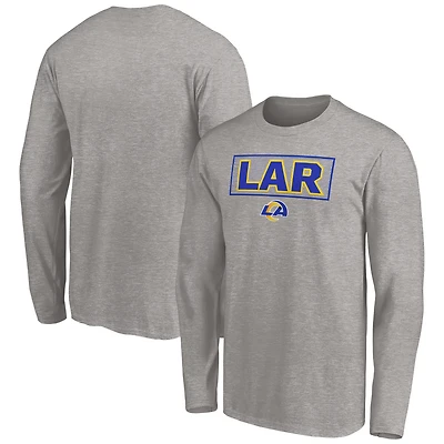 Men's Heather Gray Los Angeles Rams Squad Throwbacks Long Sleeve T-Shirt