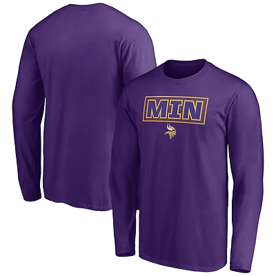 Men's Purple Minnesota Vikings Squad Throwbacks Long Sleeve T-Shirt