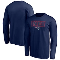 Men's Navy New England Patriots Squad Throwbacks Long Sleeve T-Shirt