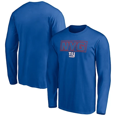 Men's Royal New York Giants Squad Throwbacks Long Sleeve T-Shirt