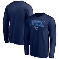 Men's Navy Tennessee Titans Squad Throwbacks Long Sleeve T-Shirt