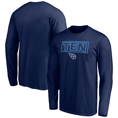 Men's Navy Tennessee Titans Squad Throwbacks Long Sleeve T-Shirt