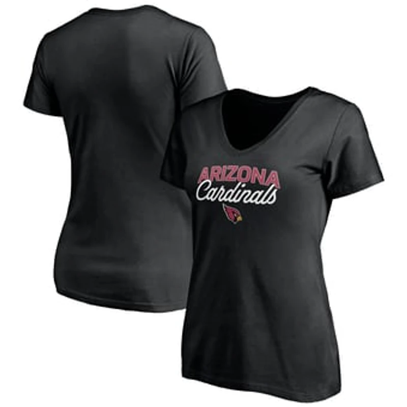 Women's Black Arizona Cardinals Depth Chart V-Neck T-Shirt