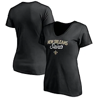 Women's Black New Orleans Saints Depth Chart V-Neck T-Shirt