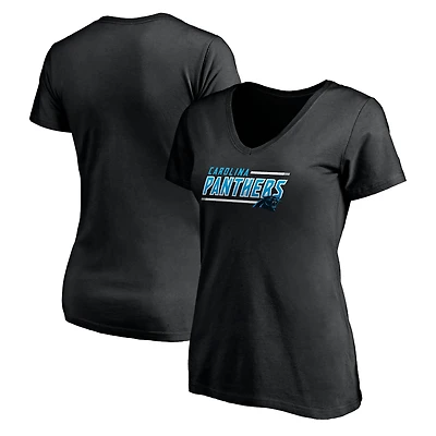 Women's Black Carolina Panthers Mascot In Bounds V-Neck T-Shirt