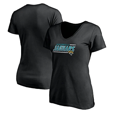 Women's Black Jacksonville Jaguars Mascot In Bounds V-Neck T-Shirt