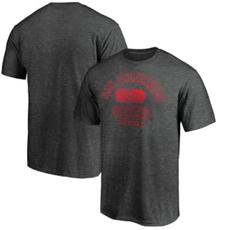 Men's Heather Charcoal San Francisco 49ers Varsity Issued Throwback T-Shirt