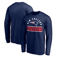 Men's Navy New England Patriots Team Arch Knockout Long Sleeve T-Shirt
