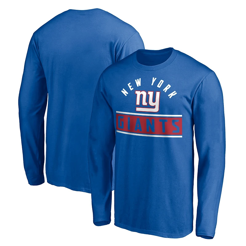 Men's Royal New York Giants Team Arch Knockout Long Sleeve T-Shirt