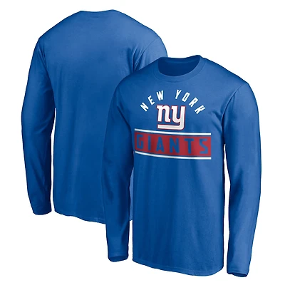 Men's Royal New York Giants Team Arch Knockout Long Sleeve T-Shirt