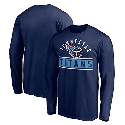 Men's Navy Tennessee Titans Team Arch Knockout Long Sleeve T-Shirt