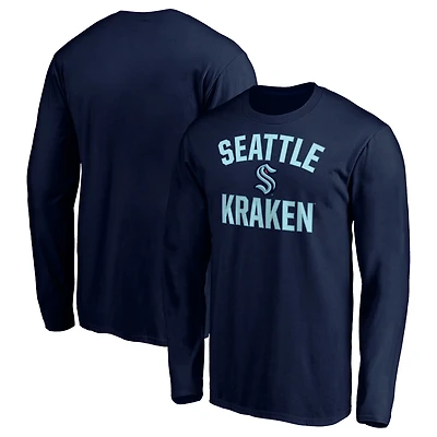 Men's Deep Sea Blue Seattle Kraken Victory Arch Long Sleeve T-Shirt