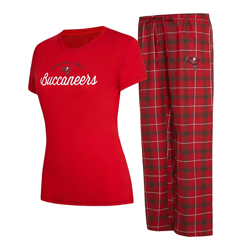 Women's Concepts Sport Red/Pewter Tampa Bay Buccaneers Arctic Top & Flannel Pants Sleep Set