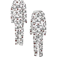 Women's Concepts Sport  Cream Cincinnati Bengals Docket Hoodie Full-Zip Union Suit