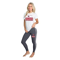 Women's Concepts Sport White/Charcoal Tampa Bay Buccaneers Sonata Short Sleeve Top & Leggings Set