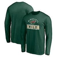 Men's Green Minnesota Wild Team Arch Knockout Long Sleeve T-Shirt
