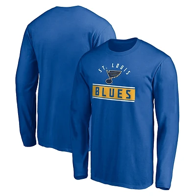 Men's Blue St. Louis Blues Team Arch Knockout Long Sleeve T-Shirt
