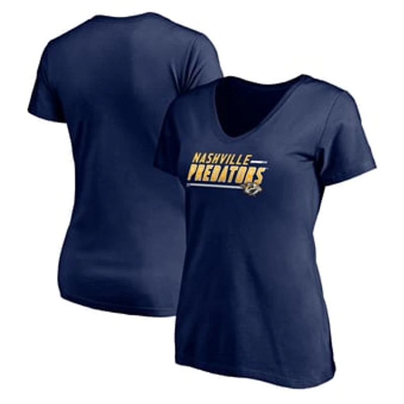 Women's Navy Nashville Predators Mascot In Bounds V-Neck T-Shirt
