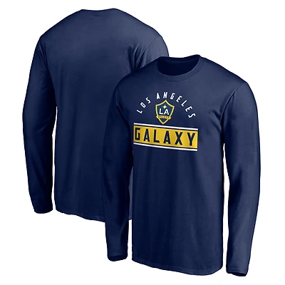 Men's Navy LA Galaxy Team Arch Knockout Long Sleeve T-Shirt