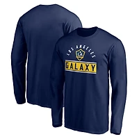 Men's Navy LA Galaxy Team Arch Knockout Long Sleeve T-Shirt