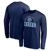 Men's Navy New York City FC Team Arch Knockout Long Sleeve T-Shirt