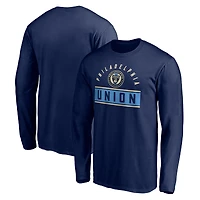 Men's Navy Philadelphia Union Team Arch Knockout Long Sleeve T-Shirt