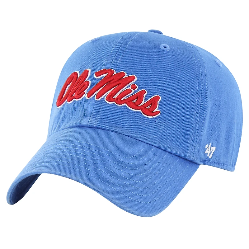 Men's '47 Powder Blue Ole Miss Rebels Clean Up Adjustable Hat