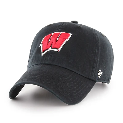 Men's '47 Black Wisconsin Badgers Clean Up Adjustable Hat