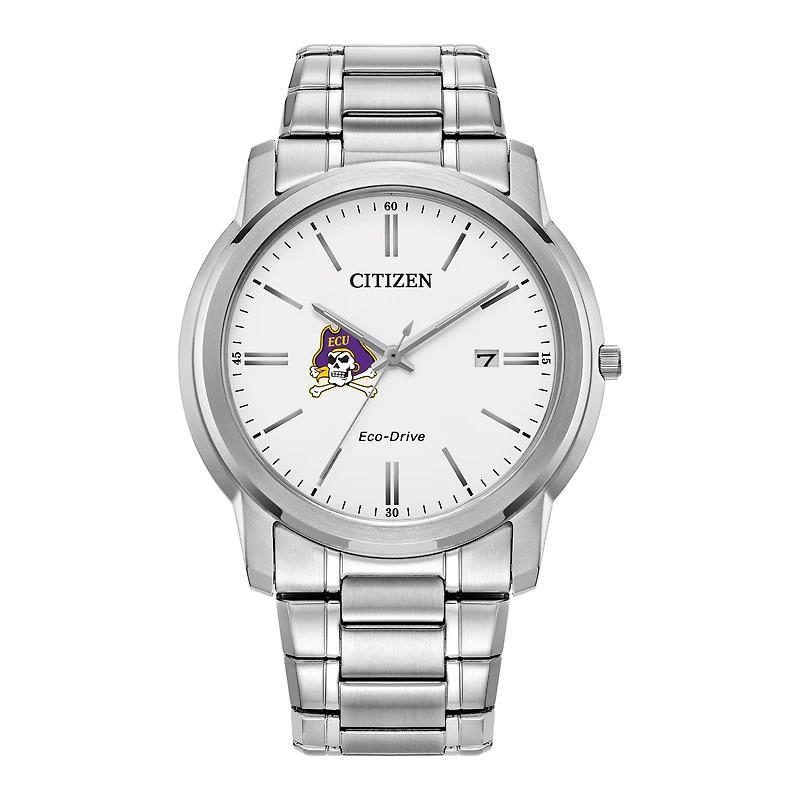 Men's Citizen Watch Silver ECU Pirates Eco-Drive Dial Stainless Steel Watch