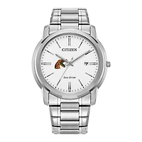 Men's Citizen Watch Silver Florida A&M Rattlers Eco-Drive White Dial Stainless Steel Watch