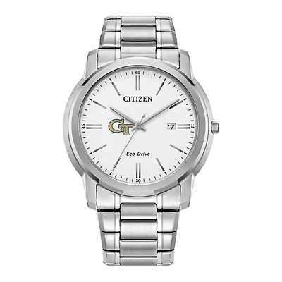 Men's Citizen Watch Silver Georgia Tech Yellow Jackets Eco-Drive Dial Stainless Steel Watch