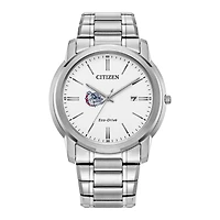 Men's Citizen Watch Silver Gonzaga Bulldogs Eco-Drive Dial Stainless Steel Watch