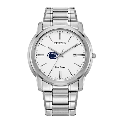 Men's Citizen Watch Silver Penn State Nittany Lions Eco-Drive Dial Stainless Steel Watch