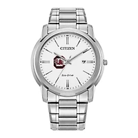 Men's Citizen Watch Silver South Carolina Gamecocks Eco-Drive Dial Stainless Steel Watch